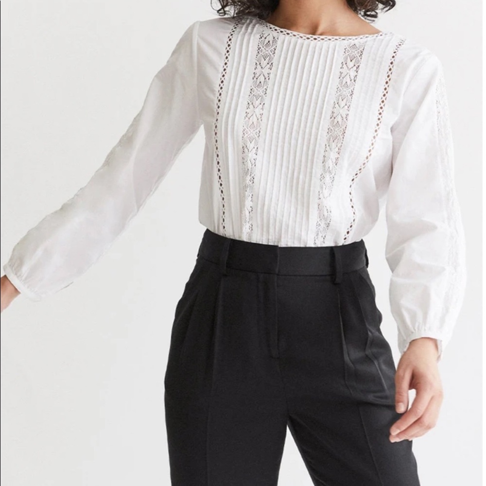 VETTA Lace Blouse in White